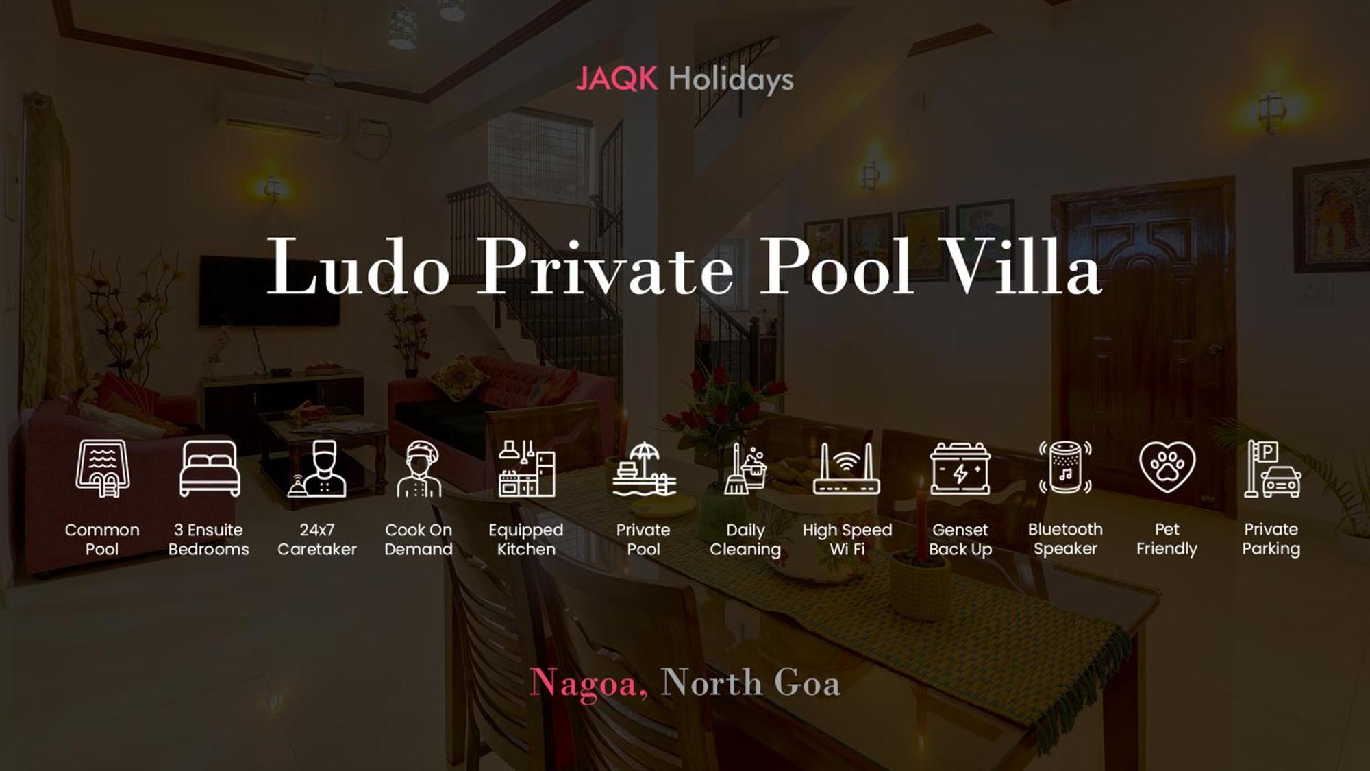 Ludo Private Pool Villa, Wifi-Caretaker-Parking, North Goa Baga Exteriér fotografie